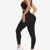 Racerback High Waist Pockets Sports Suit Breathable - Afbeelding 4