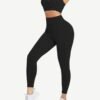 Racerback High Waist Pockets Sports Suit Breathable - Afbeelding 5