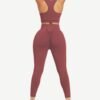 Racerback High Waist Pockets Sports Suit Breathable - Afbeelding 2