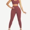 Racerback High Waist Pockets Sports Suit Breathable - Afbeelding 3