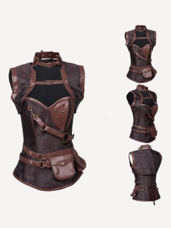 Ladies Corset with Steel Sticks - Brocade Pattern - Afbeelding 3