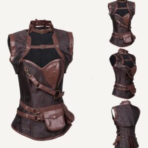 Ladies Corset with Steel Sticks - Brocade Pattern