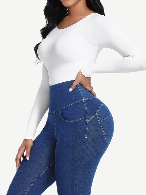 Seamless Bodysuit Long Sleeve Slim Corset Shapewear Bodysuit - Afbeelding 2