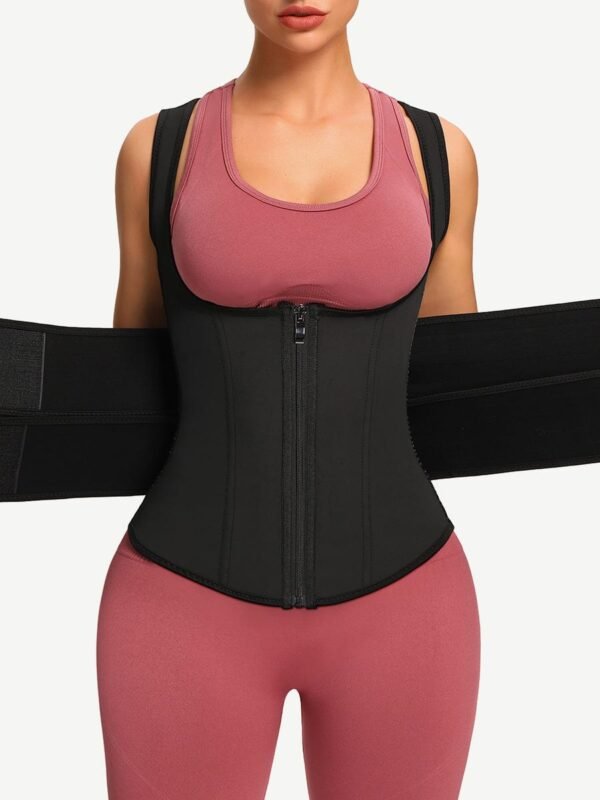 Latex Vest Shaper Double Belts With Zipper High-Compression - Afbeelding 2