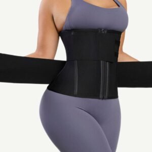 Steel Boned Tummy Control Waist Trainer with Double Belts