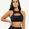 Sports Bra With Leopard-print And Black Splice