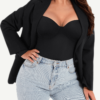 Retro Collar t-shirt Thong Bodysuit - Afbeelding 3