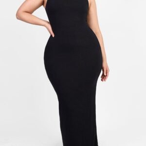 Light Support Crew Collar Long Bulit-in Shapewear Dress