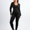Deep V-neck High Stretchy Seamless Tummy Control Jumpsuit - Afbeelding 3