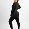 Deep V-neck High Stretchy Seamless Tummy Control Jumpsuit - Afbeelding 2