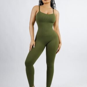 High Stretchy Seamless Sling Tummy Control Jumpsuit Removable cup pads