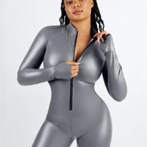 One-Piece Long-Sleeved Sports Silver Film Sauna Suit