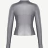 Silver Film Sauna Long Sleeve Thumb Hole Sports Top - Afbeelding 2