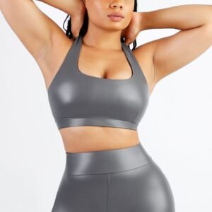 Ultra Elasticity Silver Film Sauna Sport Bra with Removable