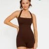 Seamless Eco-friendly Halter Neck Waist Shaping Jumpsuit - Afbeelding 5