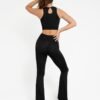 Seamless Crew Neck Tracksuit with Flared Legs and Removable Breast Cups - Afbeelding 2