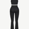 Seamless Crew Neck Tracksuit with Flared Legs and Removable Breast Cups - Afbeelding 3