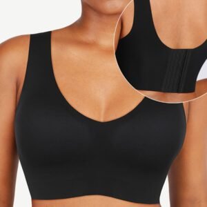 Fitted V-Neck Seamless Bra Tank Top