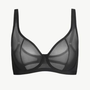 Mesh Seamless See-through Adjustable Shoulder Straps Three-Row Back Buckle Bra