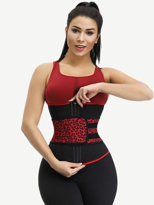 Slimming Essentials Leopard Print Design 7 Steel Bone Neoprene Waist Cincher Fitting Waist Trainer - Afbeelding 4