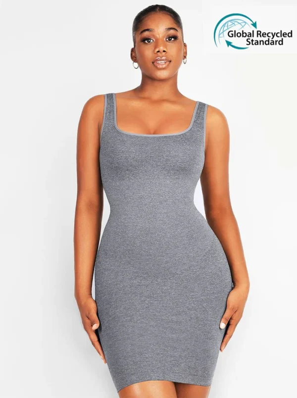 Eco-friendly Square-neck Shaper Snatched Seamless Dress - Afbeelding 2