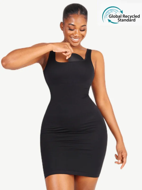 Eco-friendly Square-neck Shaper Snatched Seamless Dress - Afbeelding 9