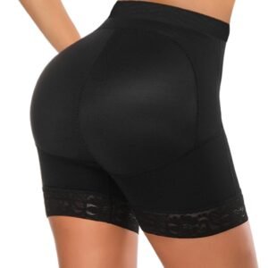 Black Large Size Butt Lifter Tummy Control Lifting Panty Lace Hem