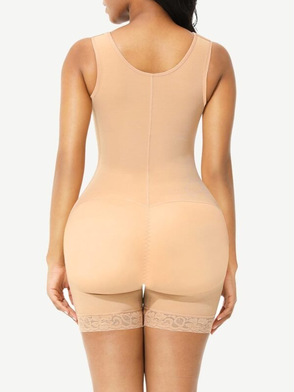 Full Body Shaper Glue Zipper Open Crotch Lace Firm Foundations - Afbeelding 3