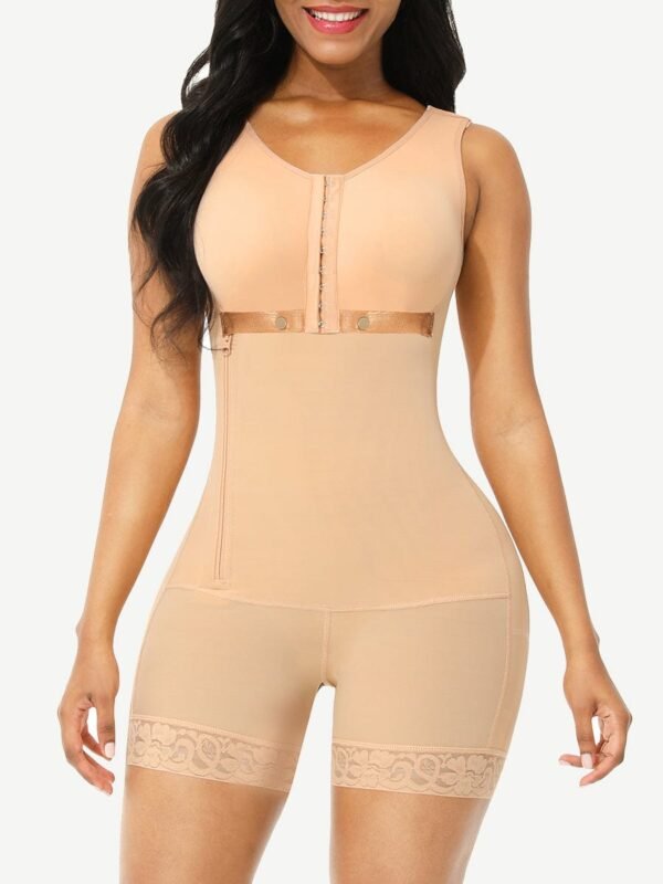 Full Body Shaper Glue Zipper Open Crotch Lace Firm Foundations - Afbeelding 4