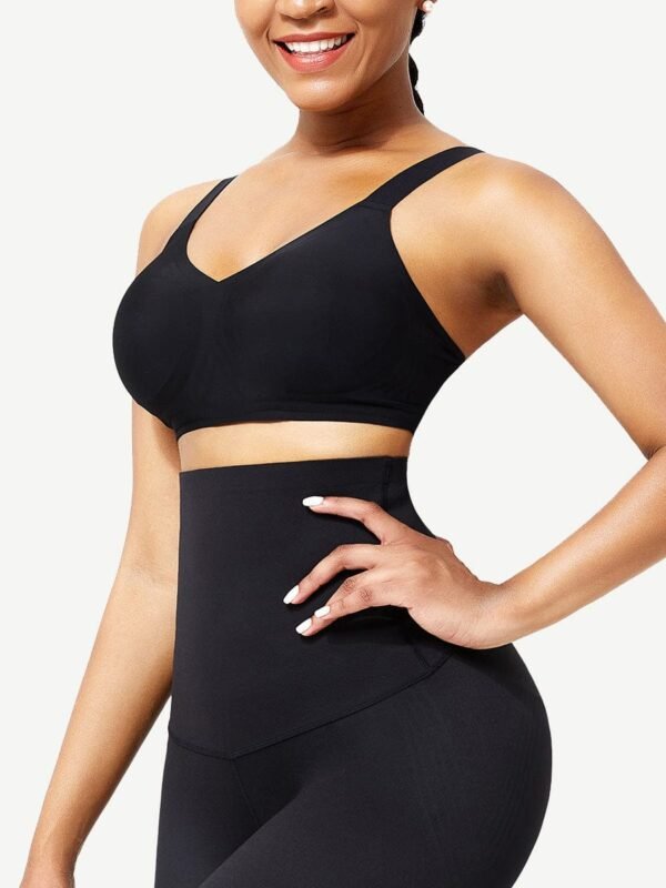 Black Seamless Shapewear Bra Removable Pads Tight Fitting - Afbeelding 5