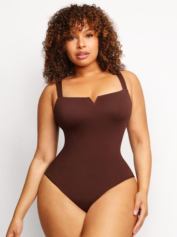Square Collar Elastic Sexy Outerwear Shape Bodysuit - Afbeelding 3