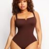 Square Collar Elastic Sexy Outerwear Shape Bodysuit