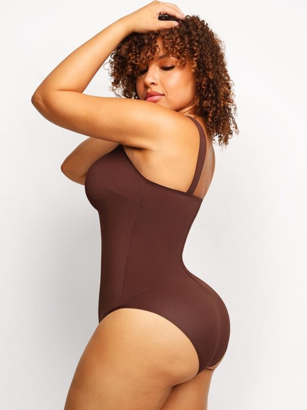 Square Collar Elastic Sexy Outerwear Shape Bodysuit - Afbeelding 2