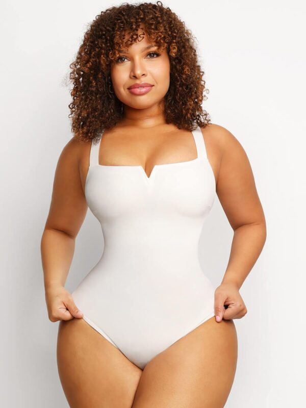 Square Collar Elastic Sexy Outerwear Shape Bodysuit - Afbeelding 5