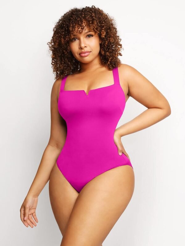 Square Collar Elastic Sexy Outerwear Shape Bodysuit - Afbeelding 7