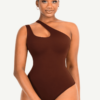 One-shoulder Cut Out Shapewear Bodysuit