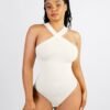 Seamless Crossover Halter Thong Bodysuit - Afbeelding 3