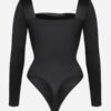 Retro Square Neck Built in corset Tummy Control Bodysuit With removable coasters - Afbeelding 3