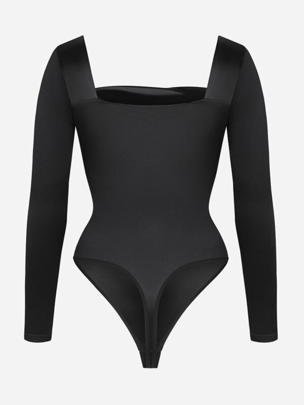 Retro Square Neck Built in corset Tummy Control Bodysuit With removable coasters - Afbeelding 3
