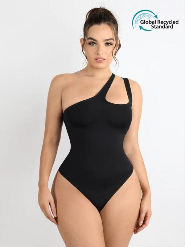 One-shoulder Cut Out Waist and Abdomen Compression Shapewear Bodysuit - Afbeelding 9