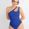 One-shoulder Cut Out Waist and Abdomen Compression Shapewear Bodysuit - Afbeelding 3