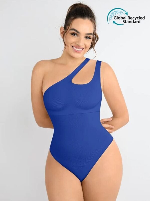 One-shoulder Cut Out Waist and Abdomen Compression Shapewear Bodysuit - Afbeelding 3