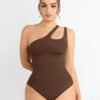 One-shoulder Cut Out Waist and Abdomen Compression Shapewear Bodysuit - Afbeelding 5