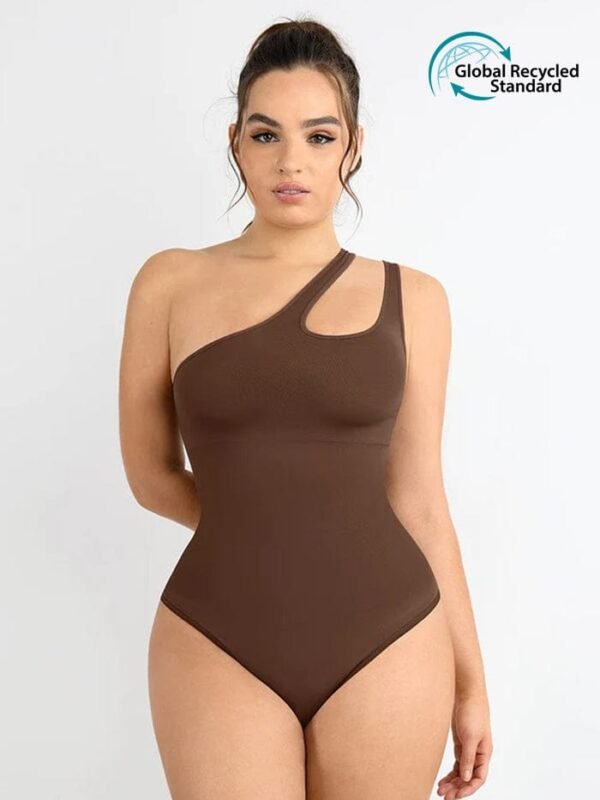 One-shoulder Cut Out Waist and Abdomen Compression Shapewear Bodysuit - Afbeelding 5