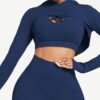 Hooded Neck Detachable Cups Crop Top For Runner - Afbeelding 7