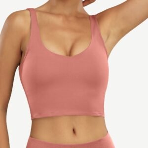 U-Back Solid Color Athletic Top Sleeveless Workout Apparel