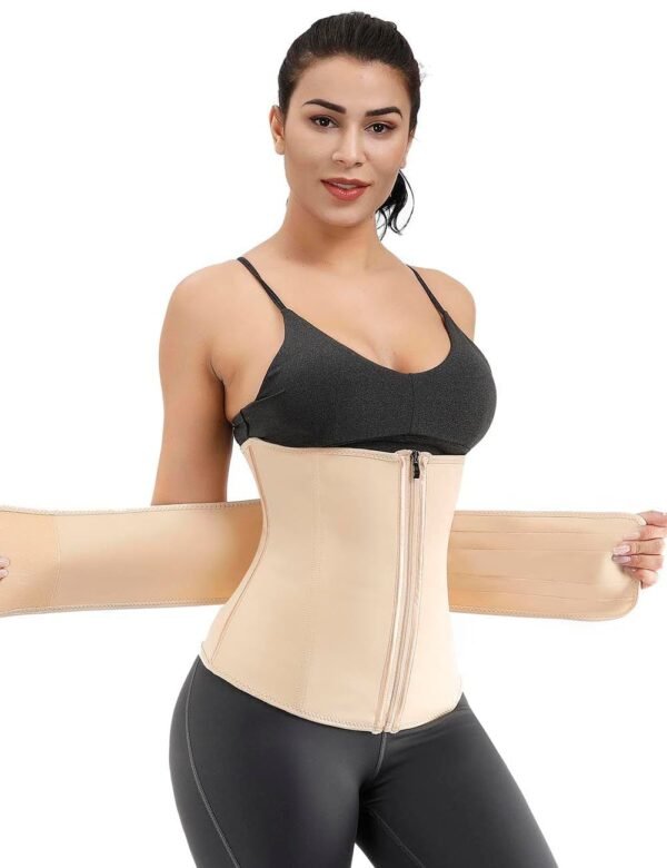 Remarkable Black Double Layer 7 Steel Boned Waist Trainer Plus Size - Afbeelding 4