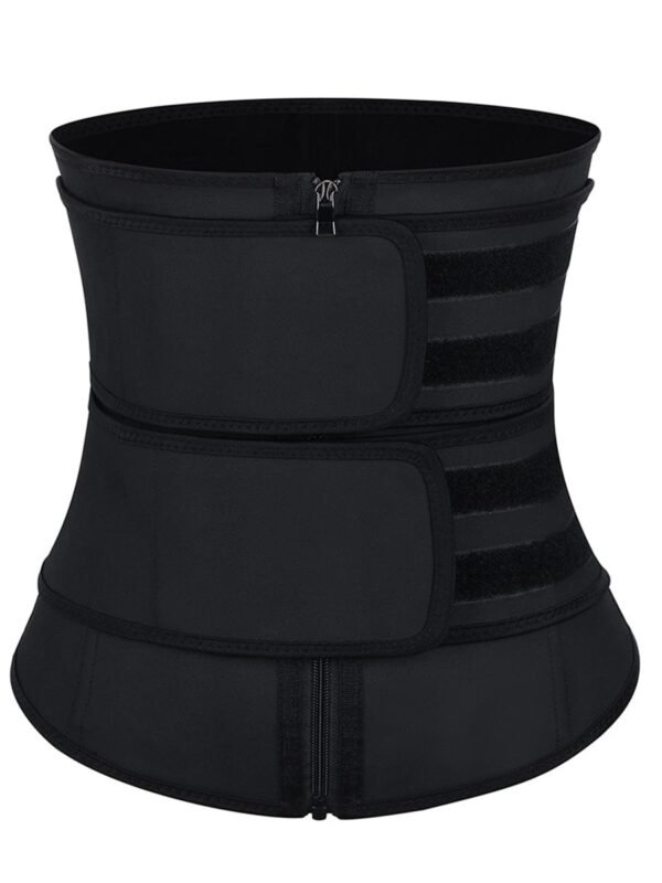 Kinetic Black 7 Steel Bones Waist Cincher Double Belts Firm Control - Afbeelding 4