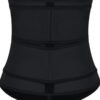 Kinetic Black 7 Steel Bones Waist Cincher Double Belts Firm Control - Afbeelding 3