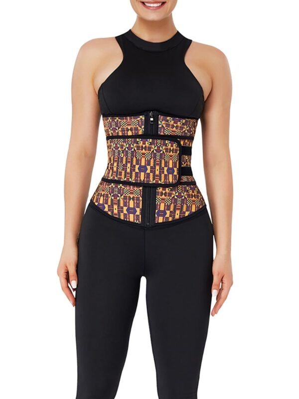 Miracle Zipper African Printing Latex Waist Trainer Slim Waist Colombian Waist T